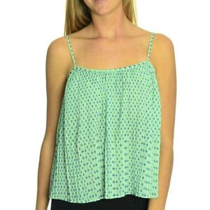 BCBGeneration Aqua Green Pleated Tank Top Cami XXS